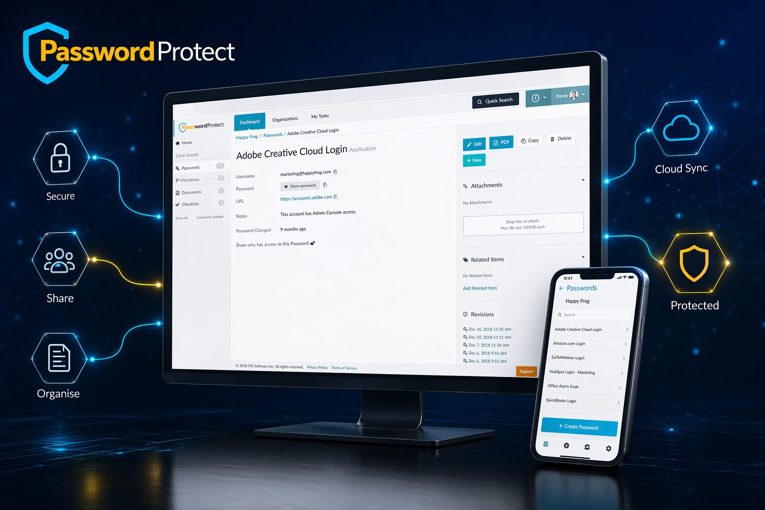Password Protect Business Security Dashboard Interface