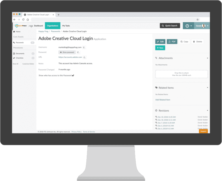 Smart Password Management interface