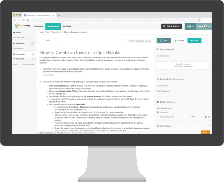 Standard Operating Procedures (SOP) documentation storage