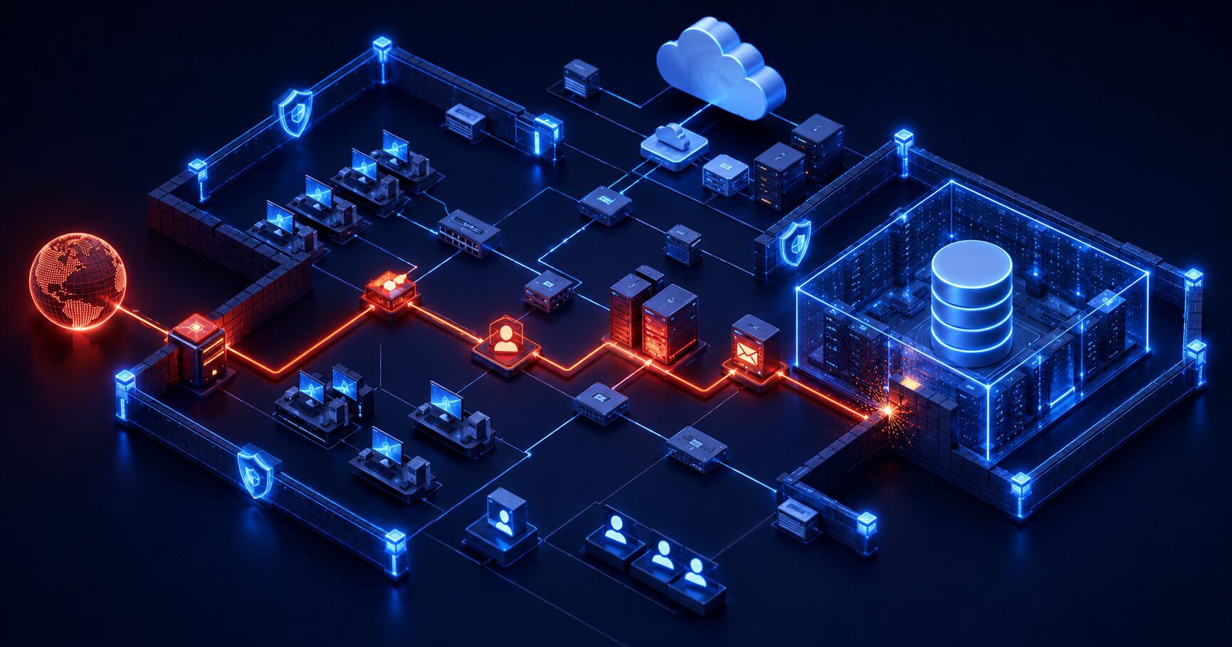 IT.ie automated network penetration testing dashboard identifying vulnerabilities for an Irish business